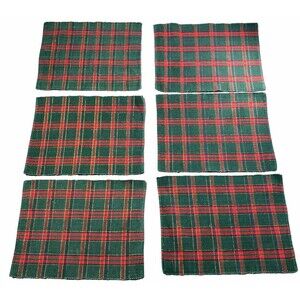 Holiday Checked Placemats Set Of 6 (13”x18”)